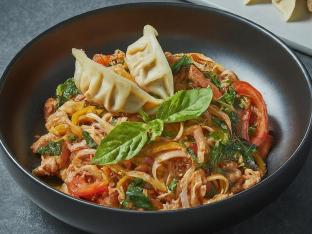 Pork Kee Mao with Vegetable Gyoza