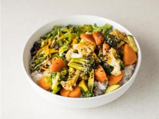 Wok Sauteed Vegetable Bowl with Sesame Dressing Wok Sauteed Vegetable Bowl with Sesame Dressing