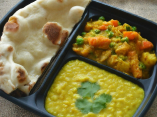 Dal Yellow Tadka with Veggie Korma and Naan Dal Yellow Tadka with Veggie Korma and Naan