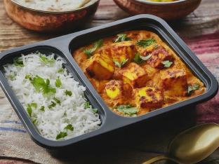 Paneer Tikka Masala with Naan and Veggie Korma Paneer Tikka Masala with Naan and Veggie Korma