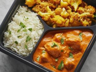 Butter Chicken with Rice and Aloo Gobi Butter Chicken with Rice and Aloo Gobi