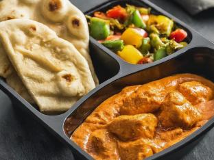 Butter Chicken with Naan and Tawa Vegetables Butter Chicken with Naan and Tawa Vegetables