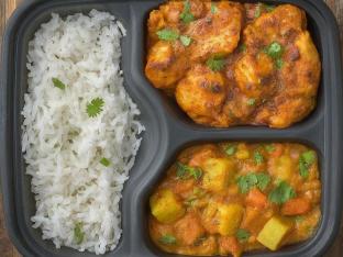 Chicken Tikka Masala with Rice and Veggie Korma Chicken Tikka Masala with Rice and Veggie Korma