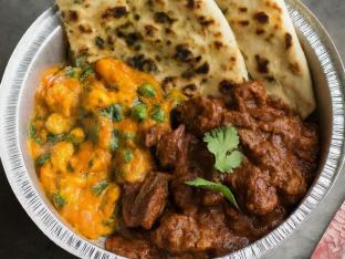 Lamb Vindaloo with Naan and Veggie Korma Lamb Vindaloo with Naan and Veggie Korma