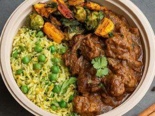 Lamb Curry with Peas Pulao and Tawa Veggies (Allergen Free) Lamb Curry with Peas Pulao and Tawa Veggies (Allergen Free)