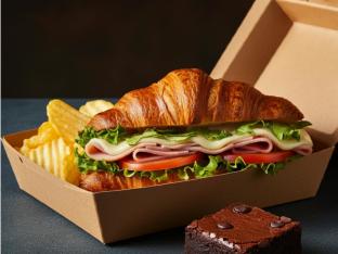 Ham and Provolone Croissant Sandwich Box Ham and Provolone Croissant Sandwich Box