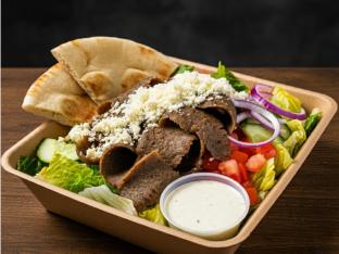Deluxe Greek Salad with Gyro Boxed Meal Deluxe Greek Salad with Gyro Boxed Meal