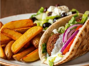 Deluxe Falafel Pita Wrap Boxed Meal Deluxe Falafel Pita Wrap Boxed Meal