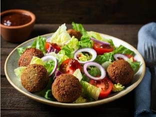Vegan Greek Salad with Falafel Boxed Meal Vegan Greek Salad with Falafel Boxed Meal