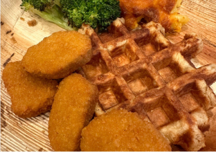 Chicken Bites and Waffle Boxed Lunch Combo with Broccoli Chicken Bites and Waffle Boxed Lunch Combo with Broccoli