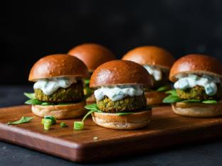 Falafel Sliders with Tzatziki Sauce Falafel Sliders with Tzatziki Sauce