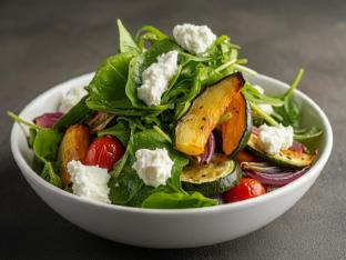 Roasted Vegetable Salad with Mesclun Greens and Goat Cheese Roasted Vegetable Salad with Mesclun Greens and Goat Cheese