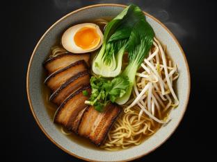 Shoyu Ramen Soup with Pork Belly Shoyu Ramen Soup with Pork Belly