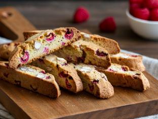 Raspberry White Chocolate Biscotti