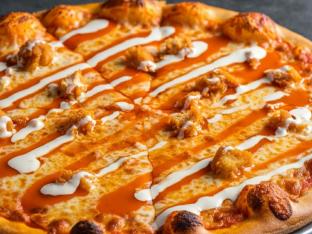 Gluten Free Buffalo Chicken Ranch Pizza