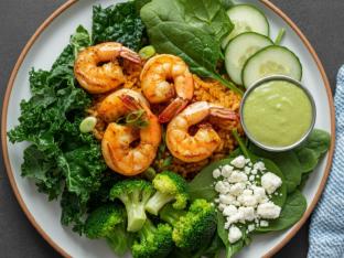 Shrimp | Saffron Rice | Green Goddess Bowl
