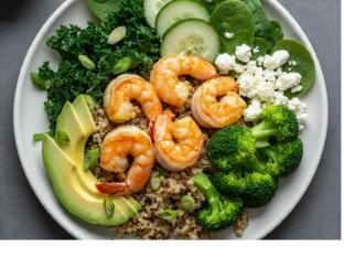 Shrimp | Brown Rice Quinoa Mix | Green Goddess Bowl