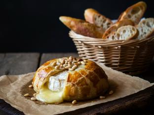 Baked Brie with Pine Nuts