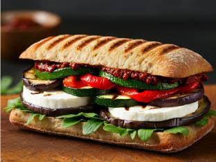 Grilled Vegetables and Goat Cheese Panini