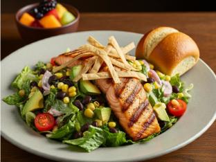 Santa Fe Salad with Grilled Salmon