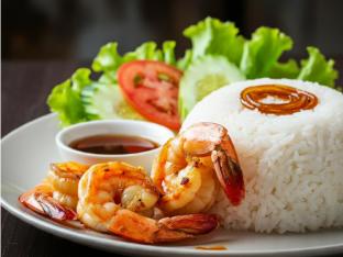 Charbroiled Shrimp Rice Plate