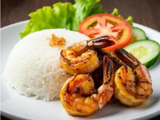 Charbroiled Shrimp Rice Plate (Gluten Free)