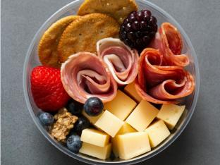Gluten Free Meat Cheese and Fruit Charcuterie Cup
