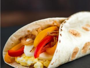 Egg Whites, Peppers, Onions and Mozzarella Wrap Egg Whites, Peppers, Onions and Mozzarella Wrap