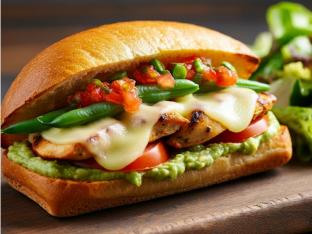 Grilled Chicken Ponza Sandwich with Garden Salad