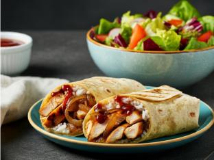 BBQ Chicken Wrap with Garden Salad
