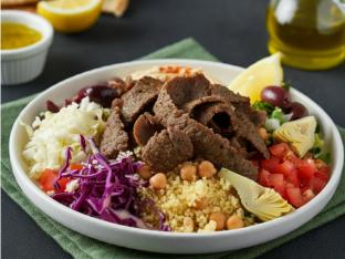 Couscous-Garbanzo Beans | Traditional Hummus | Beef and Lamb Gyro | Lemon + Olive Oil Couscous-Garbanzo Beans | Traditional Hummus | Beef and Lamb Gyro | Lemon + Olive Oil