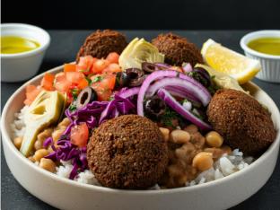 Garbanzo Beans-White Basmati Rice | Falafel | Lemon + Olive Oil Garbanzo Beans-White Basmati Rice | Falafel | Lemon + Olive Oil