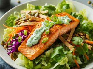 Southwest Chopped Salad Boxed Meal with Salmon Southwest Chopped Salad Boxed Meal with Salmon