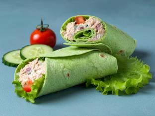 Lettuce Wrapped Totally Tuna and BBQ Jimmy Chips