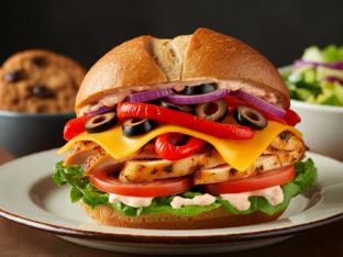 Fiesta Chicken Sandwich Box with Side Salad and Cookie Fiesta Chicken Sandwich Box with Side Salad and Cookie