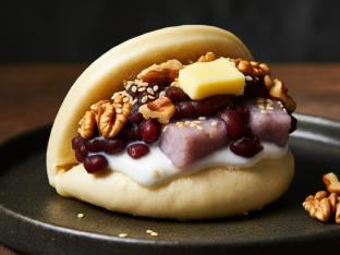 Taro Red Bean Sourdough Bao