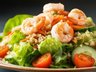 [Special Diet] Allium Free Salad w/Poached Shrimp (NO GARLIC/ ONIONS)