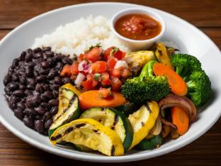 Dairy Free Grilled Veggies Burrito Bowl