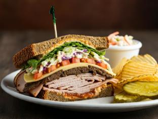 Gluten Free Vegan Smoked Turkey with DF Swiss Cheese