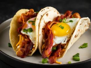 Gluten Free Bacon, Egg and Cheese Taco