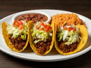 American Style Ground Beef Taco Box on Corn Tortillas [21oz]
