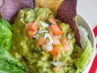 Guacamole and Blue Corn Chips Guacamole and Blue Corn Chips