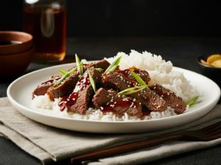 Teriyaki Beef with Rice and Broccoli