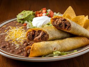 Shredded Beef Taquitos Rancheros Combo (Corn) Shredded Beef Taquitos Rancheros Combo (Corn)