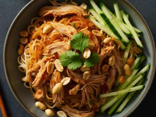 Spicy Shredded Chicken Cold Noodles