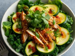 Light Carb Spicy Teriyaki Chicken Salad Bowl