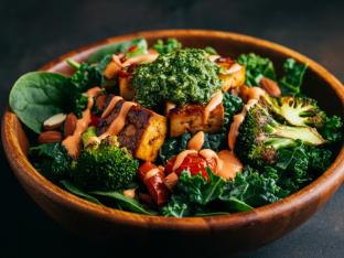 Light Carb Miso Tofu Salad Bowl