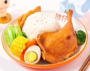 Soy Duck Drumstick With Rice