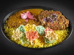 Lamb Bowl with Turmeric Rice and Chana Masala