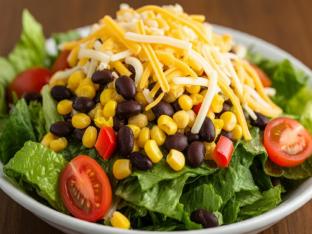 Spicy Southwest Salad without Chicken | Creamy Salsa Dressing